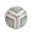 Kula dekoracyjna z porcelany bogato zdobiona kryształkami i perełkami - ∅ 10 x 10 cm - wielokolorowy 1
