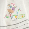 Ręcznik BABY z kapturkiem i naszywaną aplikacją z kolorową krówką - 75 x 75 cm - biały 2