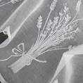 Tkanina firanowa zazdrostka z etaminy z haftem lawendy - 90 cm - biały 9