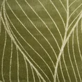 Koc LOTOS miękki i miły w dotyku ze złotym nadrukiem z motywem liści lotosu - 150 x 200 cm - oliwkowy 2