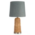 Lampa ARLO w stylu boho z plecionej podstawy i matowego abażuru - 32 x 32 x 71 cm - beżowy 1