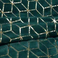 Miękka narzuta o strukturze futra z błyszczącym geometrycznym nadrukiem - 170 x 210 cm - turkusowy 4