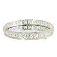 Okrągła taca dekoracyjna HANA 2 z lustrzanym blatem i metalowym obrzeżem z kryształami w stylu glamour - ∅ 32 x 6 cm - srebrny 1