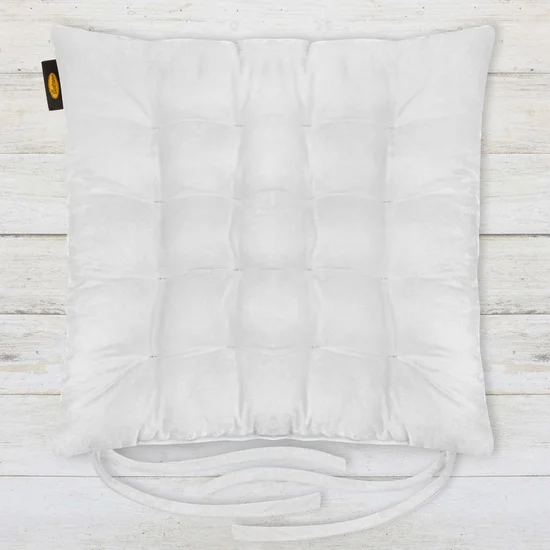 ADORE dwustronna welurowa poduszka siedziskowa na krzesło z dziewięcioma pikowaniami, gramatura 195 g/m2 - 40 x 40 x 6 cm - biały
