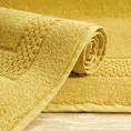 Lekki, chłonący wodę dywanik łazienkowy CALEB z bawełny zdobiony pasem wzoru w krateczkę - 50 x 70 cm - musztardowy 1