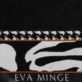 EVA MINGE Ręcznik EVA 6 z puszystej bawełny z bordiurą zdobioną designerskim nadrukiem - 70 x 140 cm - czarny 2