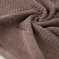 Ręcznik FRIDA bawełniany o strukturze krateczki z szeroką welurową bordiurą - 50 x 90 cm - jasnobrązowy 5