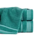 Ręcznik AMANDA z ozdobną bordiurą w pasy - 50 x 90 cm - turkusowy 1