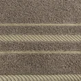 Ręcznik bawełniany KORAL z bordiurą podkreśloną  żakardowymi paseczkami - 30 x 50 cm - brązowy 2