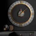 Dekoracyjny zegar ścienny w nowoczesnym stylu z metalu - 60 x 5 x 60 cm - brązowy 5