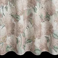 Zasłona DEMI z tkaniny z dodatkiem lnu w stylu eko zdobiona nadrukiem delikatnych kwiatów hortensji - 140 x 250 cm - naturalny 3