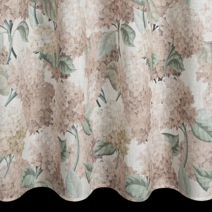 Zasłona naturalno, beżowa z wzorem kwiatów z dodatkiem lnu 140x250 cm przelotka DEMI Zasłona naturalno, beżowa z wzorem kwiatów z dodatkiem lnu 140x250 cm przelotka DEMI - 140 x 250 cm