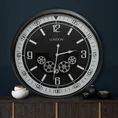 Dekoracyjny zegar ścienny w stylu vintage z ruchomymi kołami zębatymi - 59 x 11 x 59 cm - czarny 8