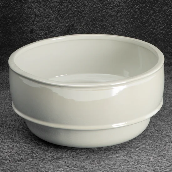 Misa ceramiczna SIMONA z perłowym połyskiem - ∅ 20 x 10 cm - perłowy