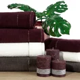 EWA MINGE Ręcznik DAGA w kolorze bordowym, z welurową bordiurą i błyszczącą nicią - 70 x 140 cm - bordowy 7