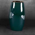 Wazon ceramiczny AMORA 2 o lśniącej powierzchni ze złotym detalem - 19 x 12 x 35 cm - zielony 1