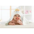 Ręcznik BABY z kapturem z haftowaną aplikacją z lwem - 100 x 100 cm - biały 3