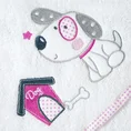 Ręcznik BABY z kapturkiem i haftowaną aplikacją z pieskiem - 75 x 75 cm - biały 2