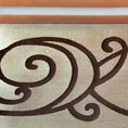 Zasłona gotowa LISA w poziome pasy zdobione ornamentem - 140 x 250 cm - beżowy/brązowy 4