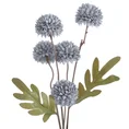 CHRYZANTEMA  kwiat sztuczny dekoracyjny z płatkami z jedwabistej tkaniny - 52 cm - popielaty 1