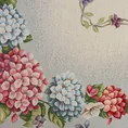 Obrus gobelinowy z motywem kwitnących hortensji - 140 x 180 cm - popielaty 2