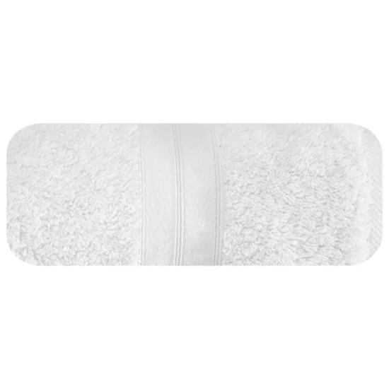 Ręcznik bawełniany z gładką bordiurą - 70 x 140 cm - biały