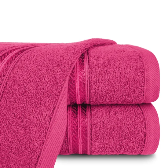 Ręcznik LORI z bordiurą podkreśloną błyszczącą nicią - 50 x 90 cm - różowy