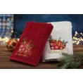 Ręcznik świąteczny SANTA 24 bawełniany z haftem z saneczkami - 70 x 140 cm - czerwony 6