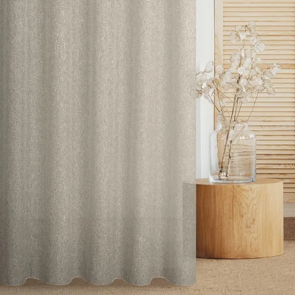 TERRA COLLECTION Zasłona SEVILLE z miękkiej siatki w stylu eko wykończona obciążnikiem TERRA COLLECTION Zasłona SEVILLE z miękkiej siatki w stylu eko wykończona obciążnikiem - 140 x 270 cm