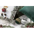 Poszewka świąteczna GLORY z welwetu zdobiona srebrnym nadrukiem - 40 x 40 cm - jasnoszary 5