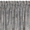 Zasłona TULIA z miękkiego welwetu z metalicznym nadrukiem z motywem liści bananowca - 135 x 270 cm - stalowy 6