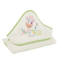 DIVA LINE Ręcznik BABY dla dzieci z kapturkiem i haftem z żyrafą - 100 x 100 cm - biały 1