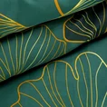 NOVA PRINT Komplet pościeli NIKA z satyny bawełnianej z nadrukiem liści miłorzębu - 220 x 200 cm - ciemnozielony 4