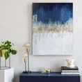 Obraz FATAMORGANA abstrakcyjny, ręcznie malowany na płótnie - 60 x 80 cm - niebieski 3