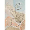 Obraz FACE 1 abstrakcyjny ręcznie malowany na płótnie - 50 x 70 cm - beżowy 1