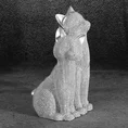 Koty - figurka dekoracyjna ELDO o drobnym strukturalnym wzorze, srebrna - 13 x 11 x 21 cm - srebrny 1