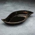 Patera ceramiczna z nadrukiem złotej ważki - 36 x 18 x 5 cm - czarny 1