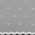 Tkanina firanowa z matowego tiulu z haftem w drobne groszki - 120 cm - biały 4