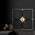 Dekoracyjny zegar ścienny z metalu w stylu nowoczesnym, kwadratowy - 60 x 5 x 60 cm - czarny 5