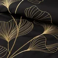 EUROFIRANY PREMIUM pościel HAFT  z satyny bawełnianej zdobiona haftowanymi liśćmi miłorzębu - 160 x 200 cm - czarny 5