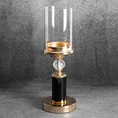 Świecznik RIA z metalu szkła i kryształu w stylu glamour - ∅ 12 x 37 cm - złoty 1