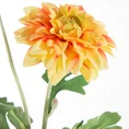 DALIA kwiat sztuczny dekoracyjny z płatkami z jedwabistej tkaniny - ∅ 12 x 57 cm - żółty 2