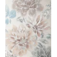 Obraz SILVERY 1 ręcznie malowane na płótnie kwiaty ze srebrnymi elementami - 80 x 100 cm - różowy 1