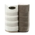 Zestaw prezentowy - komplet 2 szt ręczników na każdą okazję - 20 x 25 x 10 cm - kremowy 1