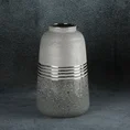 Wazon ceramiczny NELI o łączonych fakturach, nowoczesny - ∅ 17 x 28 cm - srebrny 1