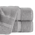 ELLA LINE ręcznik bawełniany TAYLOR z ozdobnym stebnowaniem i bordiurą w paseczki - 70 x 140 cm - stalowy 1