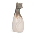 Kot - figurka ceramiczna KATIA w stylu boho z cieniowaniem - 13 x 12 x 32 cm - kremowy 2