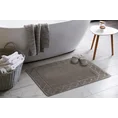 Dywanik łazienkowy MARTHA z bawełny, dobrze chłonący wodę z geometrycznym wzorem wykończony błyszczącą nicią - 50 x 70 cm - grafitowy 1