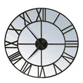 Dekoracyjny zegar ścienny w stylu vintage z metalu i szkła - 50 x 5 x 50 cm - czarny 1