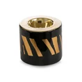 Świecznik ceramiczny SELENA o  kształcie walca czarno-złoty - ∅ 8 x 7 cm - czarny 1